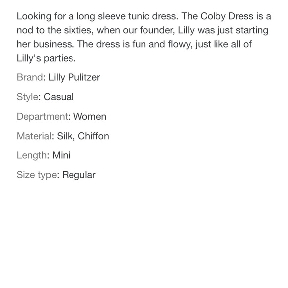 Lilly Pulitzer Colby silk tunic dress, size XXS - Picture 5 of 7